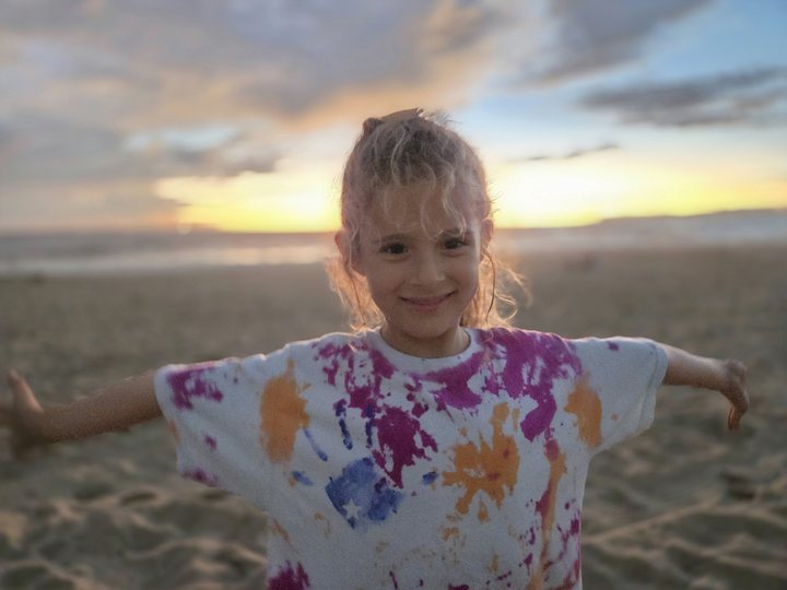 Samuel's daughter at the beach